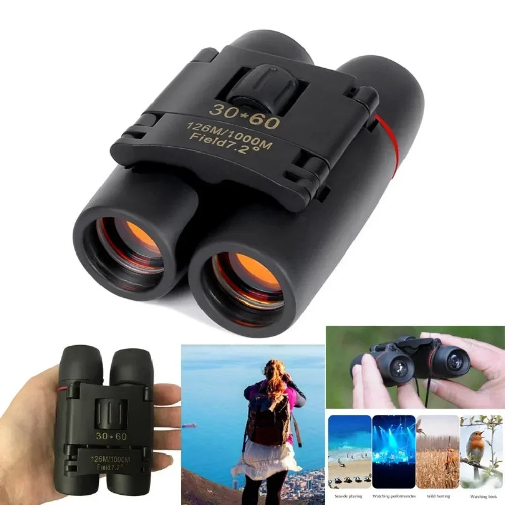 30x60 HD Professional Binoculars Highs Definition Power Foldable Telescope Trips Child Outdoor Bird Watching Camping Props Gift