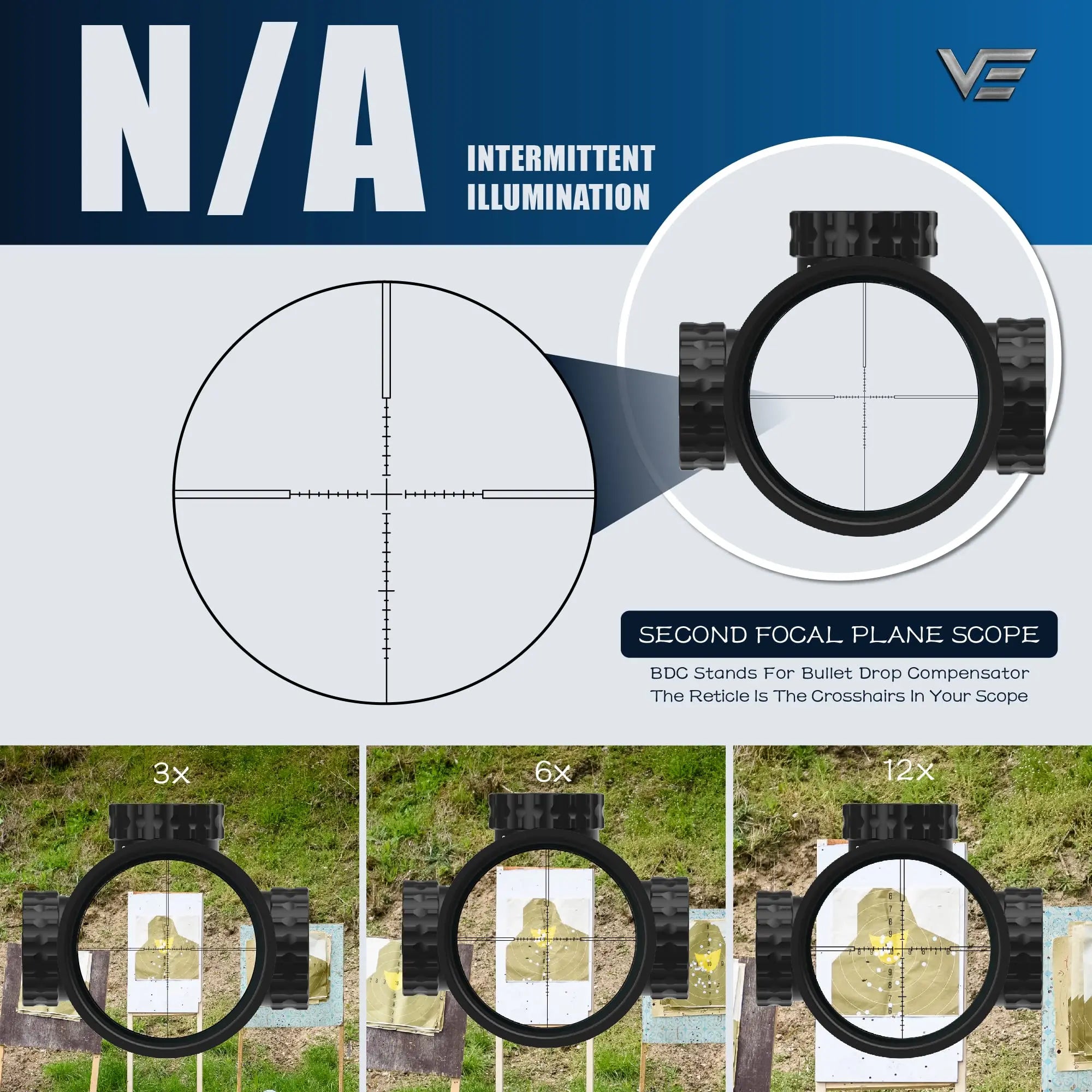 Vector Optics Veyron 3-12x44 SFP&FFP Hunting Riflescope Optical Spotting Scopes Etched MPR-4 Reticle fit Airsoft .223 .308win