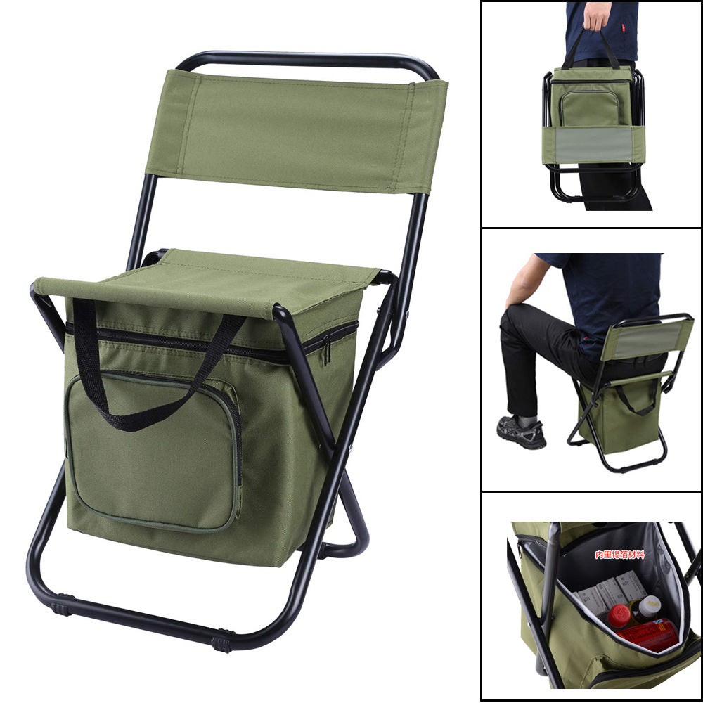 Outdoor Camping Folding Portable Cooler Chair Picnic Fishing Beach Hiking Outdoor Backpack Ultralight Seat Table Camping Stools