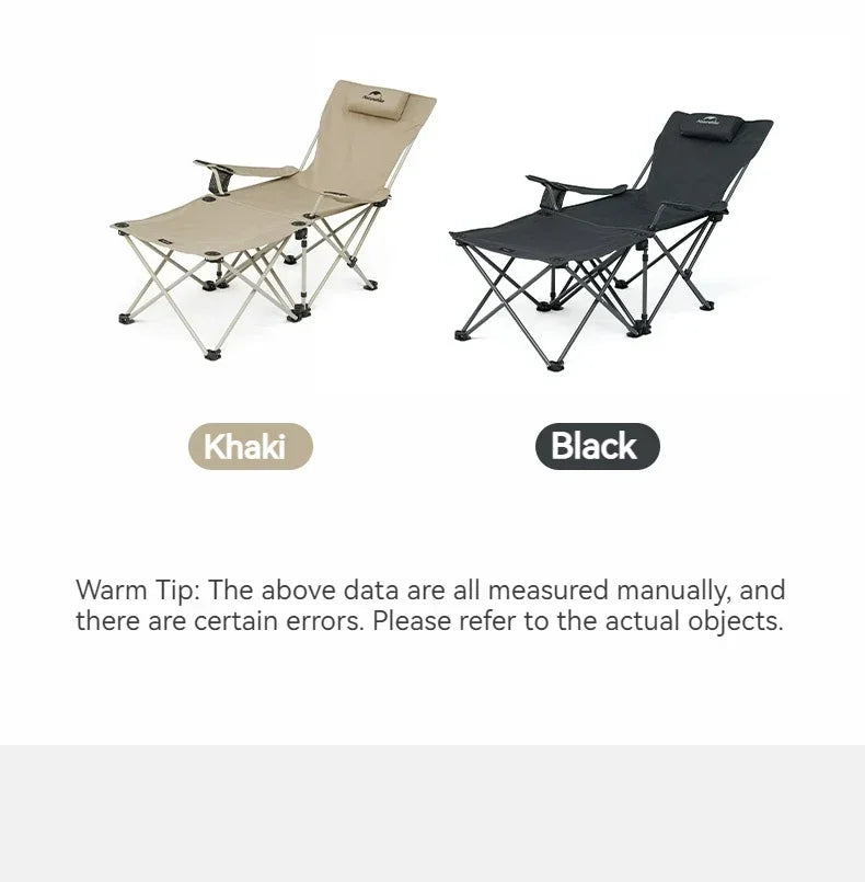 Naturehike Folding Lounges Chair Set Armchair Backrest Seat Stool Side Table for Outdoor Camping Fishing Heavy Duty Portable