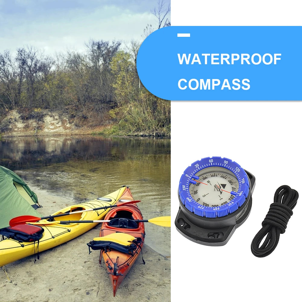 50m Portable Underwater Navigation Compass Waterproof Luminous Dial Wrist Strap Compass For Diving Camping