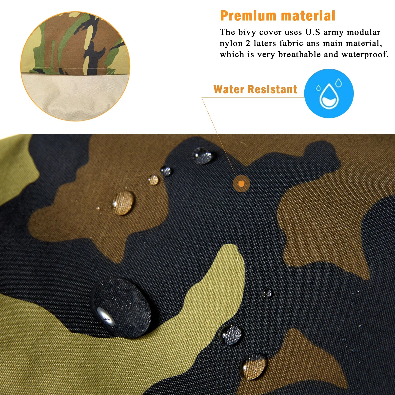 Akmax.cn Bivy Cover Sack for Military Army Modular Sleeping Bags, Multicam Camo/Woodland/UCP