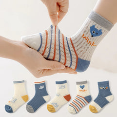 5Pairs/lot Children Socks for Girls Cotton Cute Outdoor Travel Sports Socks Cartoon Animal Causual Sports Clothes Accessories