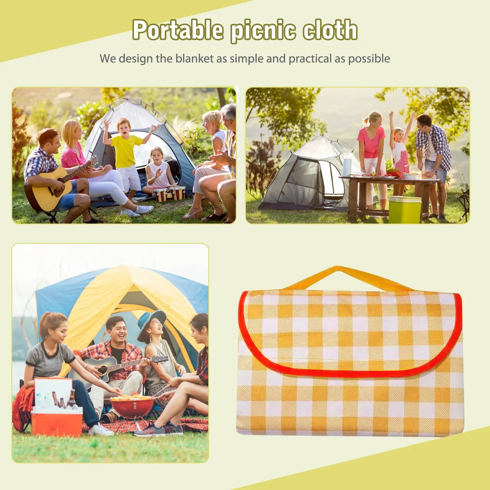 Waterproof Cloth Sand Beach MatsFoldable Camping Mat Thicken Tent Picnic Blanket Pad Moisture-proof Picnic Mat  Picnic Blanket