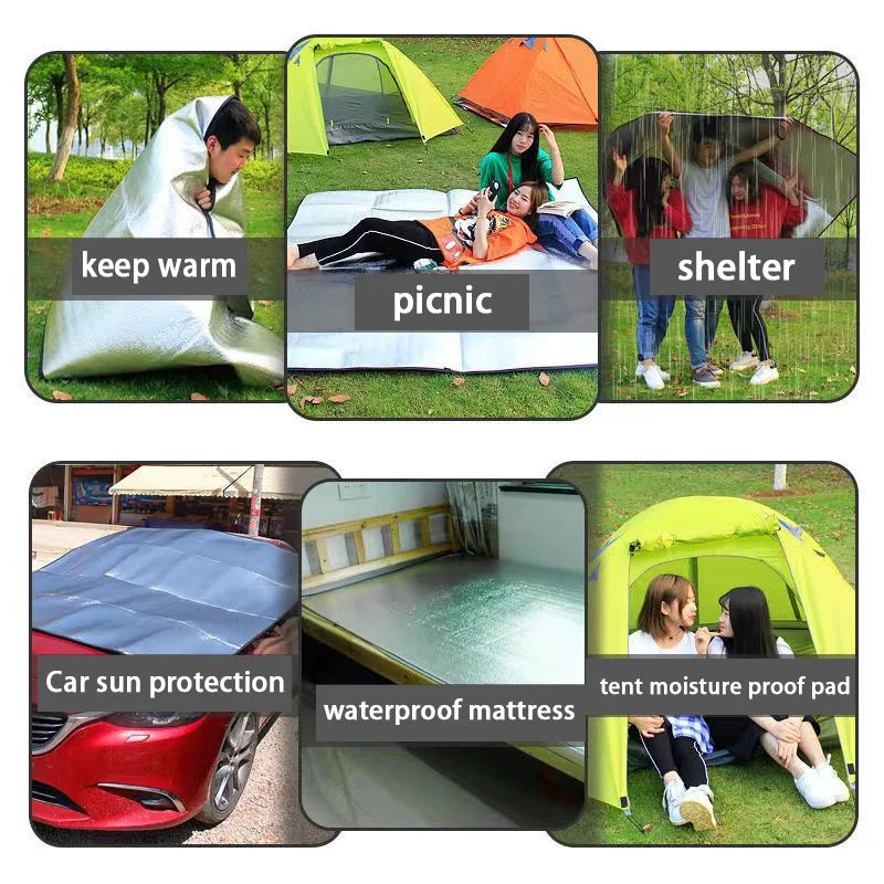 Aluminum Foil Moisture-proof Pad Outdoor Camping Waterproof Tent Footprint Portable Picnic Mat Lightweight HIking Sleeping Pad