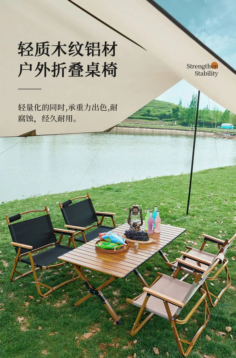 Outdoor Folding Table Portable Egg Roll Table Picnic Leisure Table And Chair Set Camping Folding Mesa Plegable Outdoor Furniture