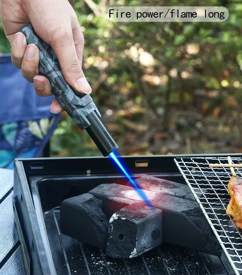 Kitchen BBQ Cigar Big Jet Flame Fire Torch Outdoor Powerful Flame  Camping Gun Lighter Mans Tools Without Butane Gas