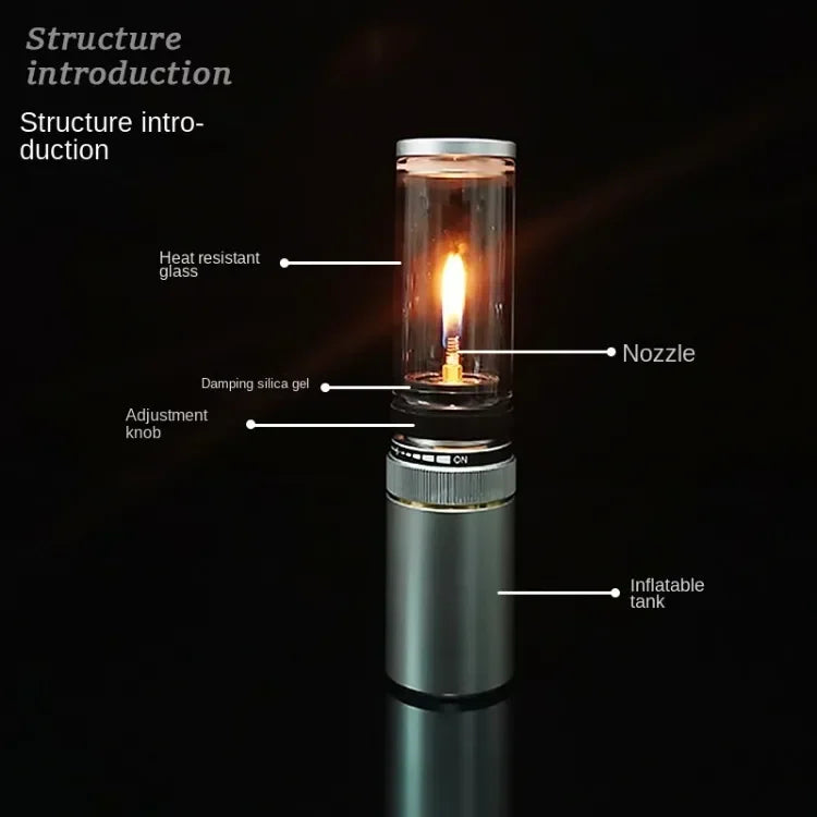 Mini Aluminum Alloy Gas-powered Portable Outdoor Camping Gas Candles Lamp Lantern with Gas Cartridge