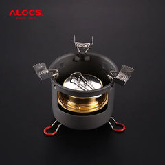 ALOCS B13/K04 Outdoor Camping Alcohol Burn Stove with Stand Folding Picnic Outdoor Stove Camping Cookware with Kettle