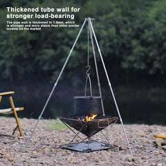 Outdoor Large Bonfire Tripod Portable Camping Campfire Cooking Pot Hanging Triangle Stand Rack Adjustable Hang Chain