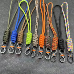 Handmade Snake Knot Paracord Keychain Outdoor Rock Climbing Camping Rescue Emergency Survival Rope Metal Key Chains Gifts