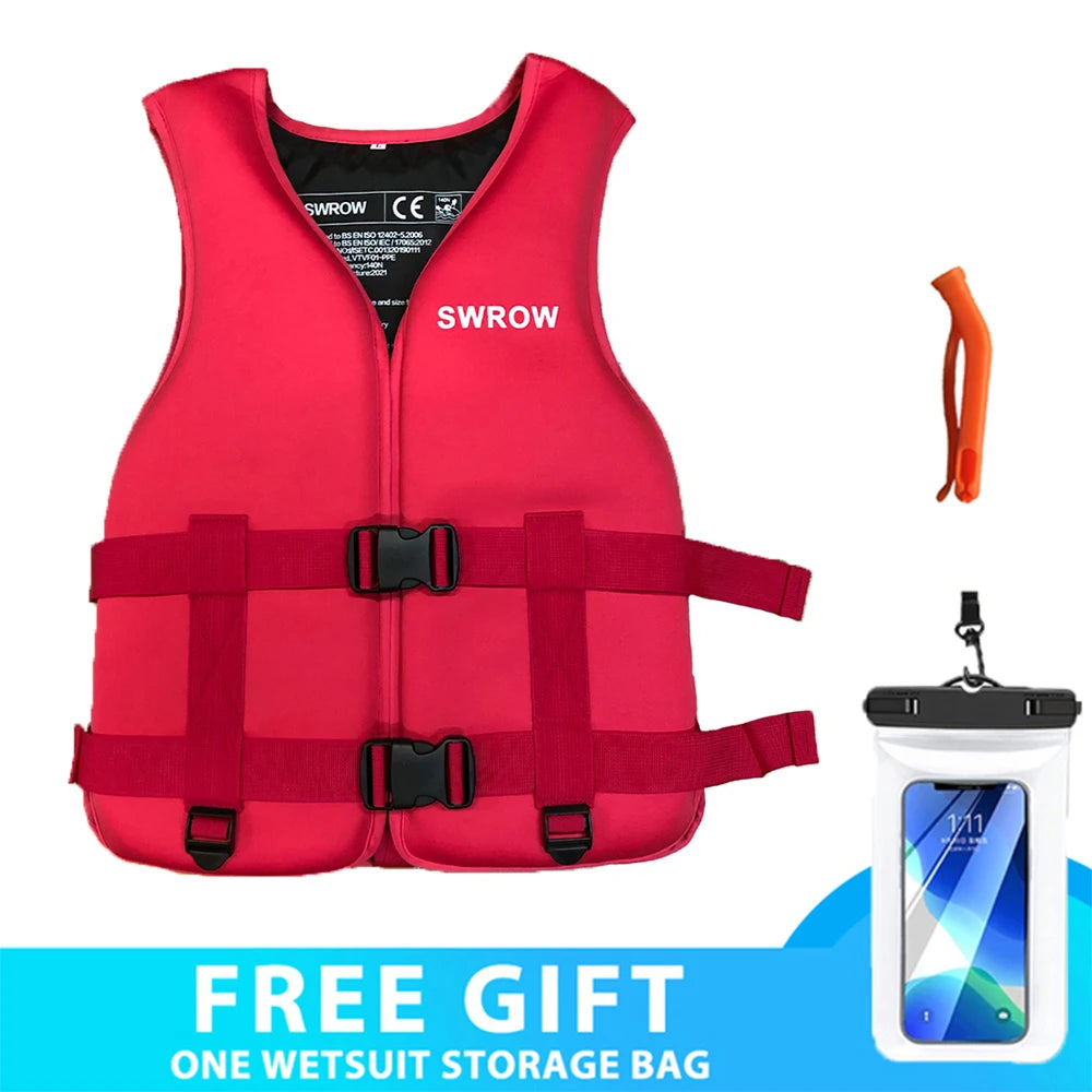 Neoprene Life Jacket Adult Kids Life Vest Water Safety Fishing Vest Kayaking Boating Swimming Surfing Drifting Safety Life Vest