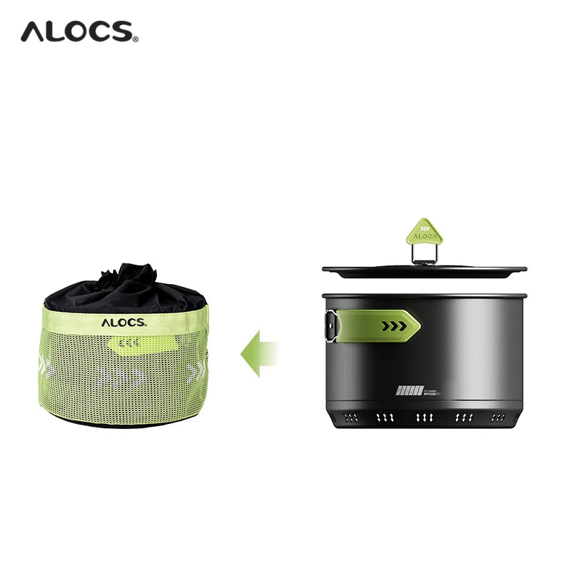 ALOCS Camping Pot Cookware Compact Mess Non-stick Aluminium Alloy For Outdoor Backpacking Travel Picnic Hiking