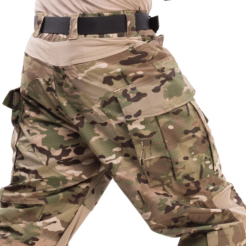 HAN WILD Cotton Pant Combat Pants Knee Pads Tactical Pants Green Camo Pant Men Clothing Airsoft Hunting Climbing Clothes Ripstop