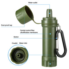 Outdoor Drinking Water Filtration Purifier Emergency Life Portable Survival Straw Water Filter Travel Camping Supplies