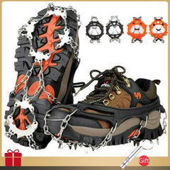 10 Teeth Ice Gripper Spike For Shoes Anti Slip Hiking Climbing Snow Spikes Crampons Cleats Chain Claws Grips Boots Cover