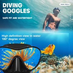 New Snorkeling Suit Diving Goggles Breathing Tube Suit Liquid Silicone Large Frame Diving Goggles Free Diving Equipment