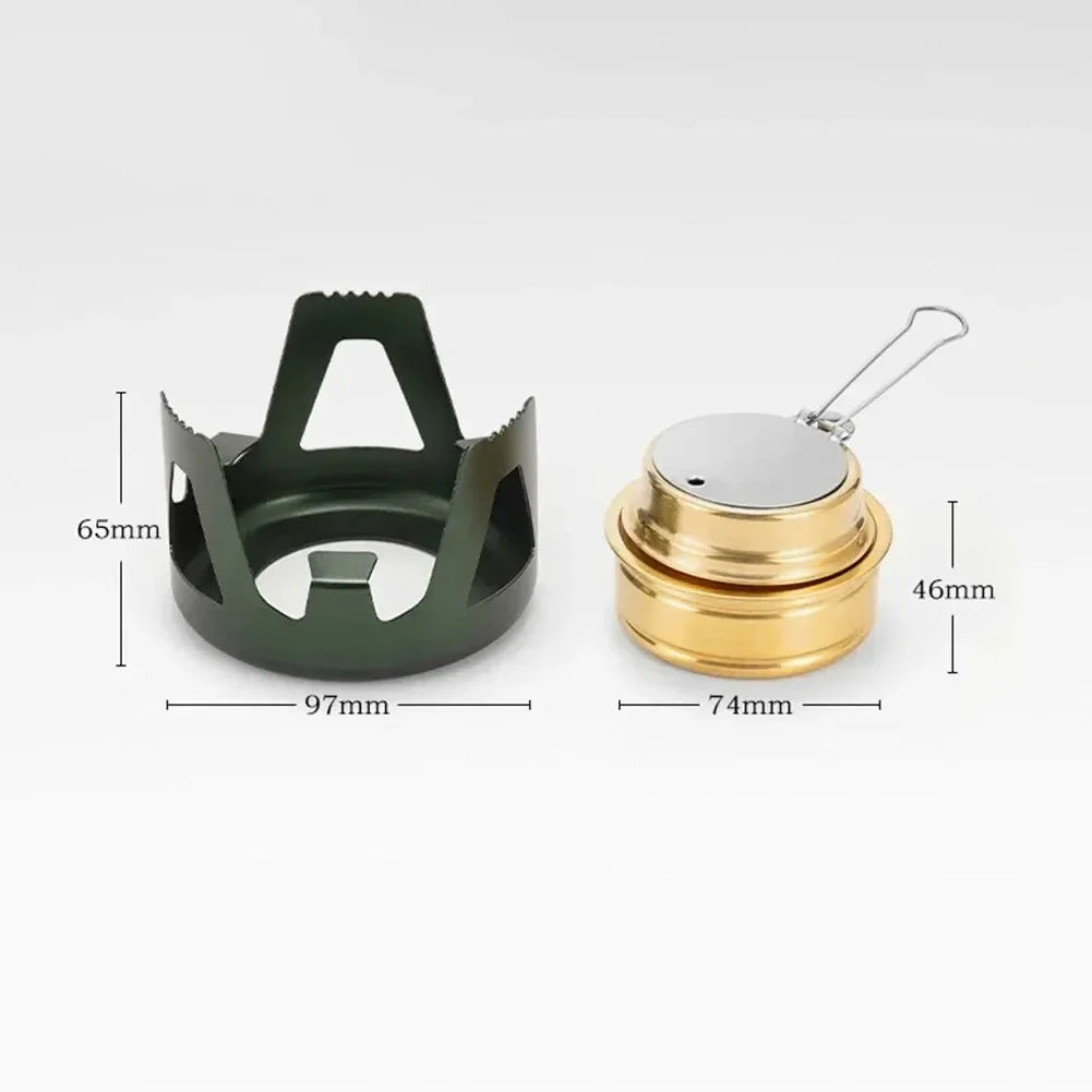 Portable Mini Alcohol Stove Burner Adjustable Firepower Gasoline Stove Aluminum Alloy Bracket Ultralight Brass Camping Stoves