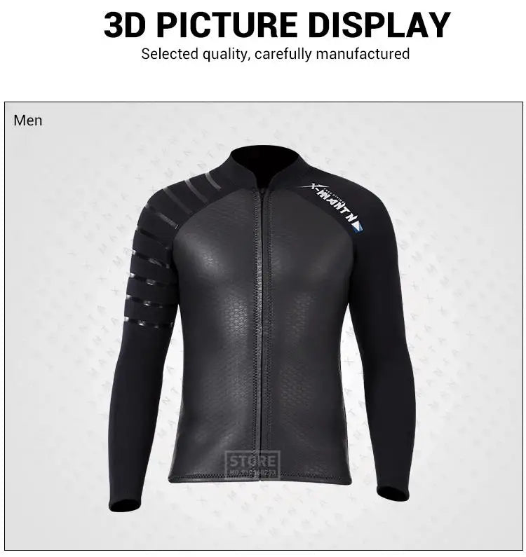 Neoprene 3MM 2MM Men Women Wetsuit Jacket Scuba Diving Suit Surf Snorkeling Underwater Spearfishing Fishing Kitesurf Equipment