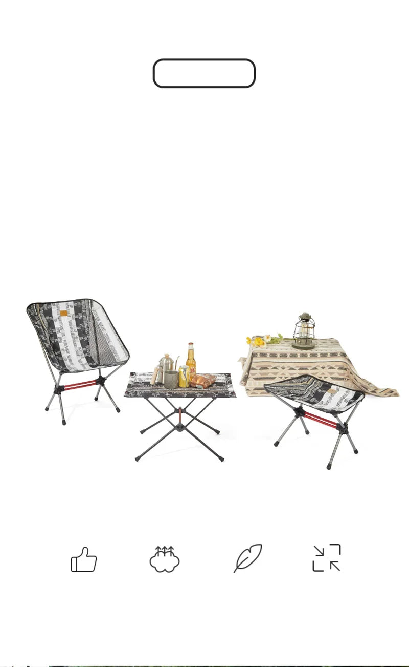 Naturehike Camping Table And Chair Set Lightweight Comfortable Outdoor Furniture Picnic Portable Folding Table Chair Stool Set