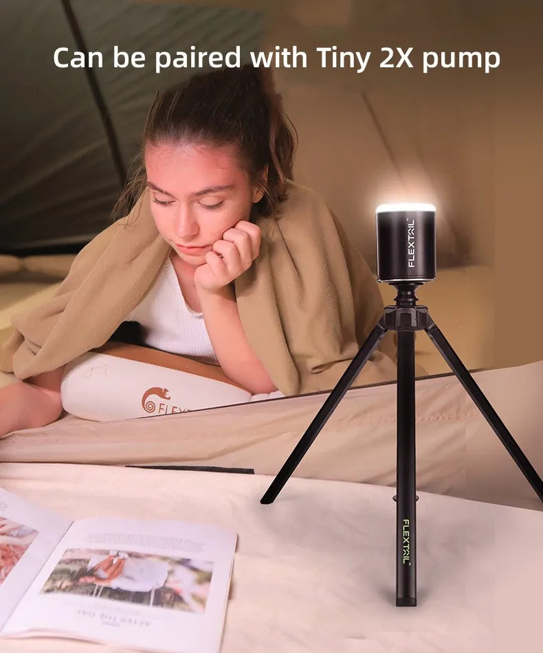 Flextail Mini Air Pump Tiny 2X Portable Rechargeable with Camping Lantern Ultralight Electric Inflate Sleeping Pad Mattres