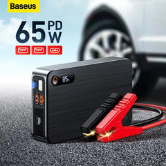 Baseus Car Jump Starter Booster 1600A Peak Current 16000mAh PD 65W Fast Charging Power Bank Portable Power Station for 12V Car