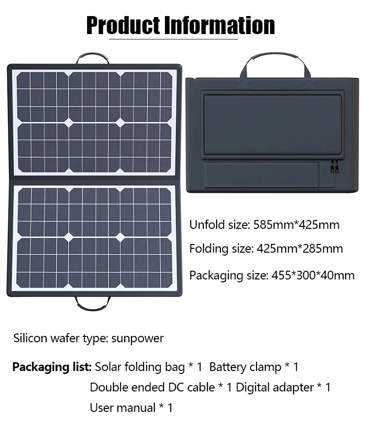 50-1000W Solar Panel Kit 18V Complete Camping Foldable Solar Power Station Portable Generator Charger for Car Boat Caravan Camp