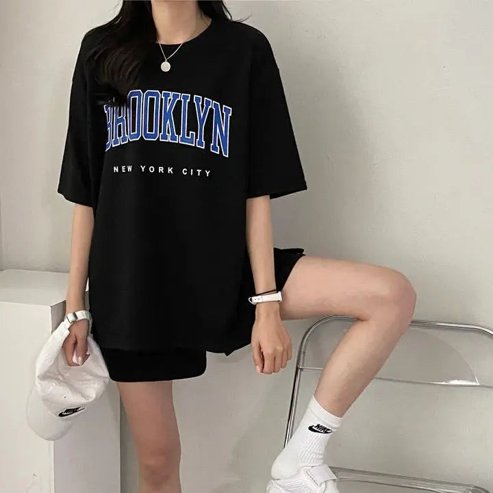 Korean Style Summer Female Sporty Outfit Running Gym Suit Women Clothing Two Piece Sets Short Sleeve T shirt Top Shorts Casual