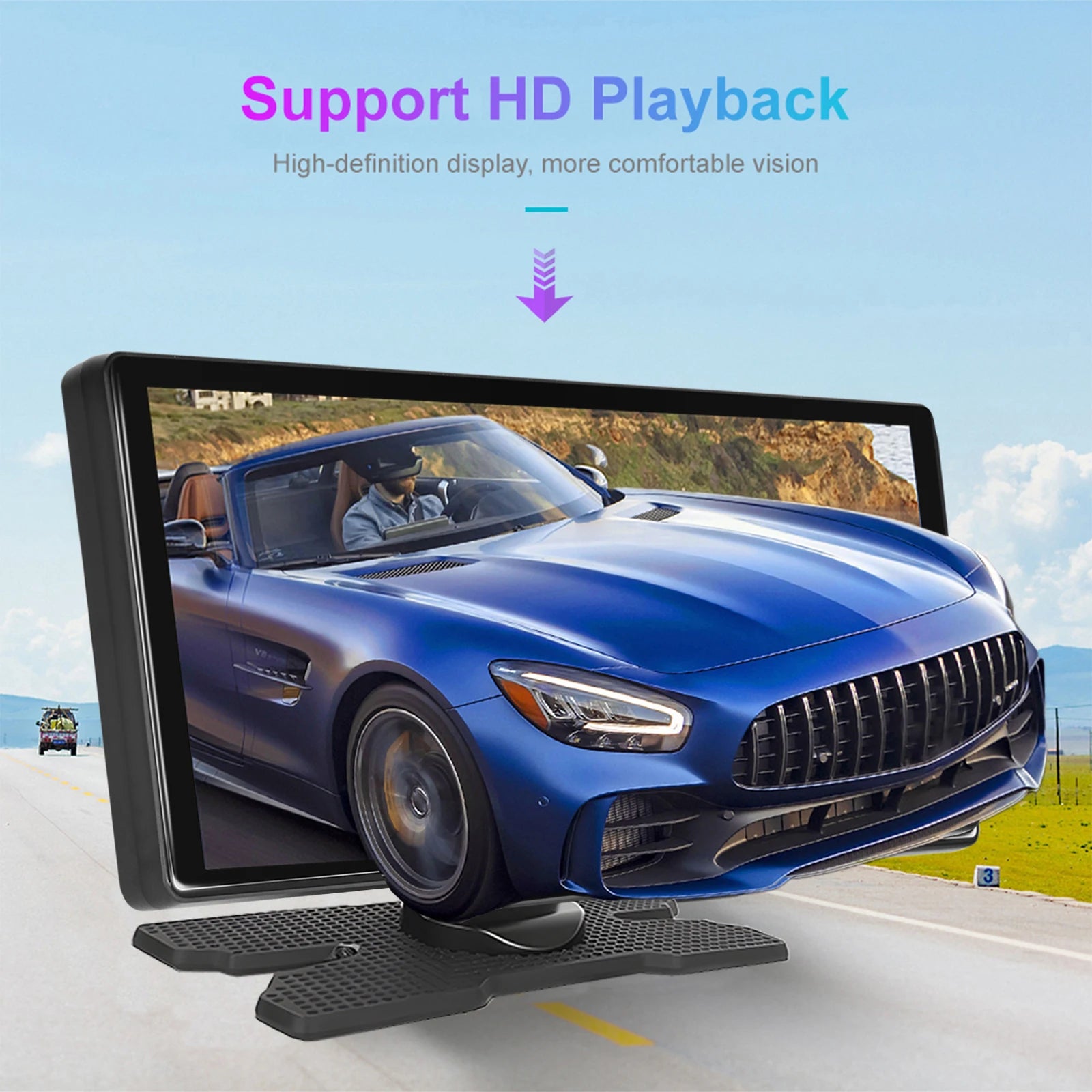 Podofo 6.86" /9.3" Car Mirror Video Recording  Wireless Carplay Monitor Android Auto dashboard DVR GPS Navigation Carplay screen