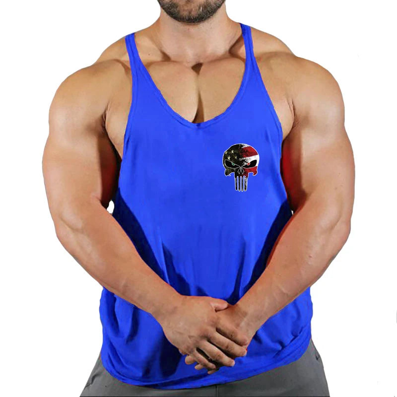 2024 New Bodybuilding Stringer Tank Tops Men Anime funny summer Clothing Running vest Fitness clothing Cotton gym singlets