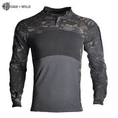 HAN WILD Tactical Combat Shirt Cotton Softair Climbing Shirts Men Clothing Airsoft Camouflage Long Sleeve Hiking Clothes Hunting