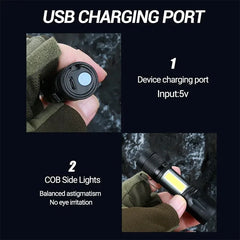 High Power Mini Torch USB Charging LED Flashlight Zoom Lighting Lamp Waterproof Long Range Outdoor Lantern For Camping Emergency