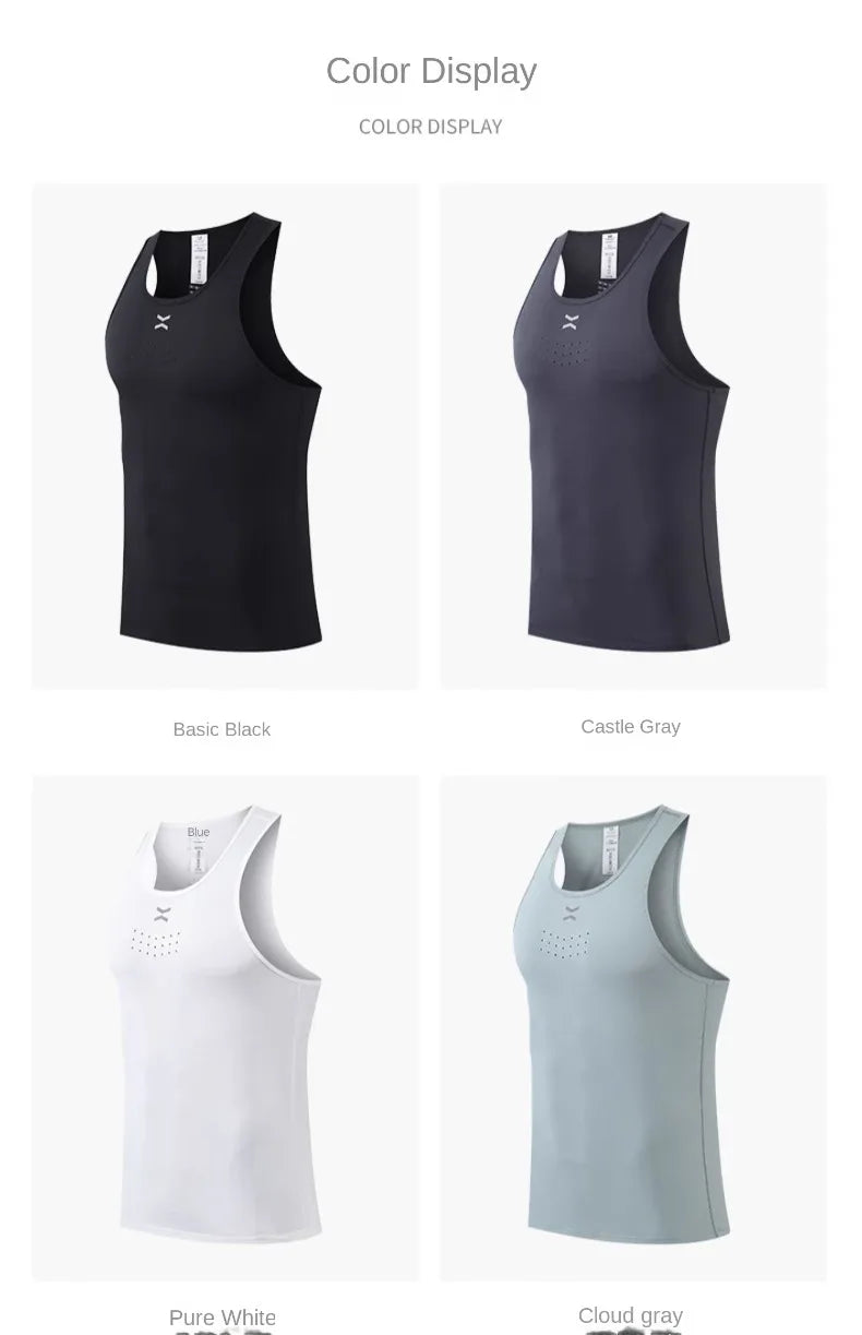 Summer Men's Marathon Vest Basketball Sleeveless Shirt Running Tank Top Clothing Jogging Training Sportswear Gym Sports Singlet