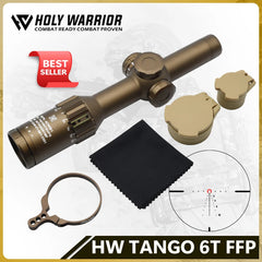 Holy Warrior Tactical LPVO TANGO6T HD 1-6x24 30mm FFP First Focal Plane Riflescope Optical Sight Spotting Scope For Hunting