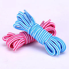 1Pair Round Shoe Laces For Sneakers Striped Double Color Fashion Shoelaces Outdoor Hiking And Leisure Sports Shoelace Shoestring