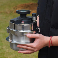 1.2L/1.6L Stainless Steel Pressure Cooker Outdoor Camping Portable Micro Pressure Cooker Household 5-minute Quick Cooking Pot