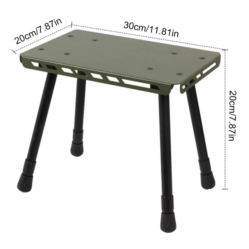 2 in 1 Folding Table Stool Camping Outdoor Practical Small Table Aluminum Alloys Folding Small Chair for Camping Picnics