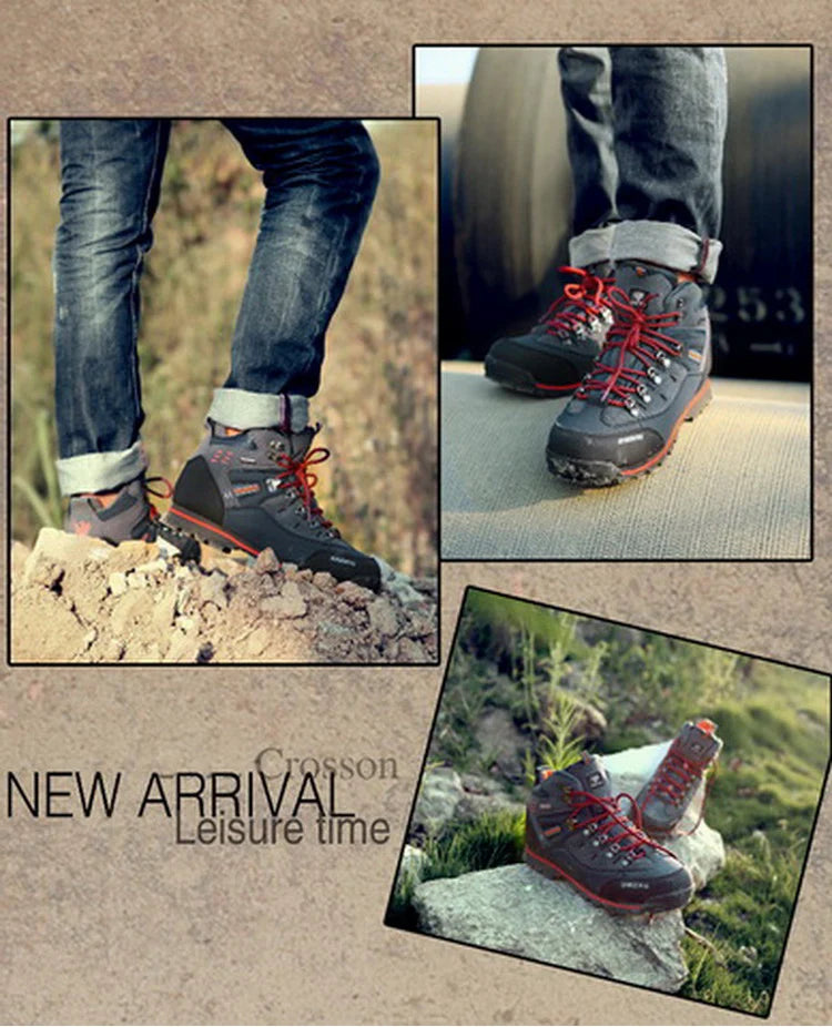 2023 Men Outdoor Ankle Boots Waterproof Sports Shoes Mountain Climbing Classic Footwear Leather Sneakers Hiking Boots Fashion