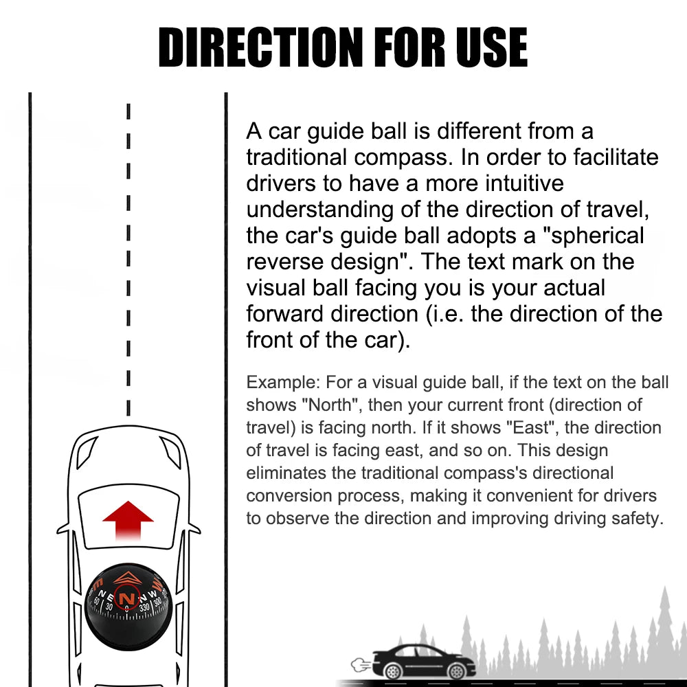 Car Dashboard Compass With Slope Meter 2-In-1 Foldable High Precision Navigation Car Mount Compass Ball Compass for Vehicle Boat