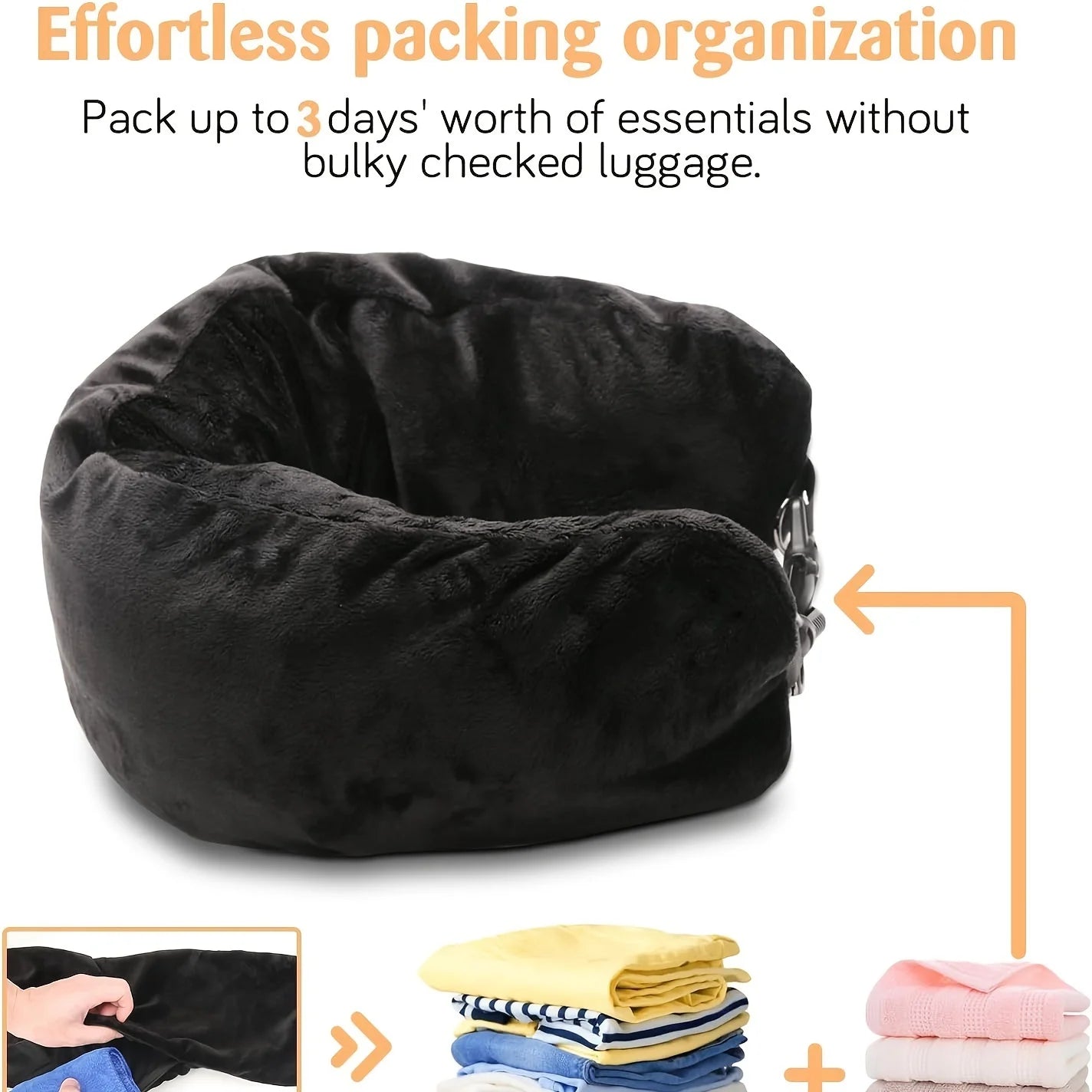 1pc Travel Pillow Can Store Clothes Outdoor Pillow Comfortable， Portable Travel Storage Bag Cervical Pillow Airplane Neck Pillow