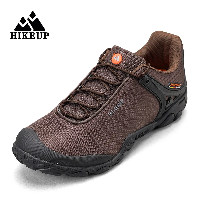 HIKEUP New Hiking Shoes Elevated Insoles Wear-resistant Outdoor Sport Men Shoes Lace-Up Men's Climbing Trekking Hunting Sneakers