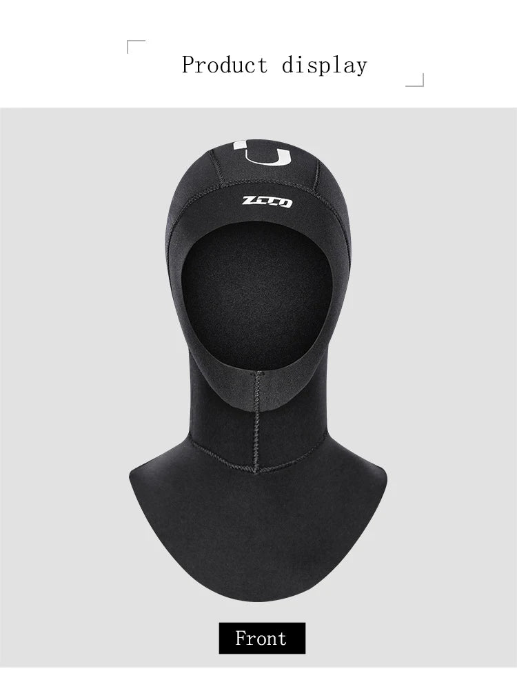 3/5mm Neoprene Scuba Diving Hood With Shoulder Snorkeling Equipment Hat Cap Winter Swim Warm Wetsuit Diving Helmet Unisex