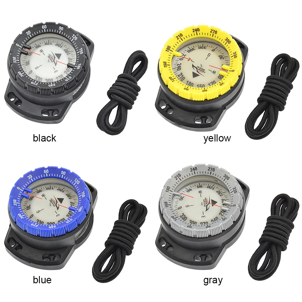 50m Portable Underwater Navigation Compass Waterproof Luminous Dial Wrist Strap Compass For Diving Camping