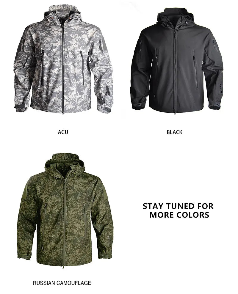 Waterproof Jacket Warm Windbreaker Men Clothing Soft Shell Hunting Coat Windproof Tactical Jackets Big Size Camouflage Jacket