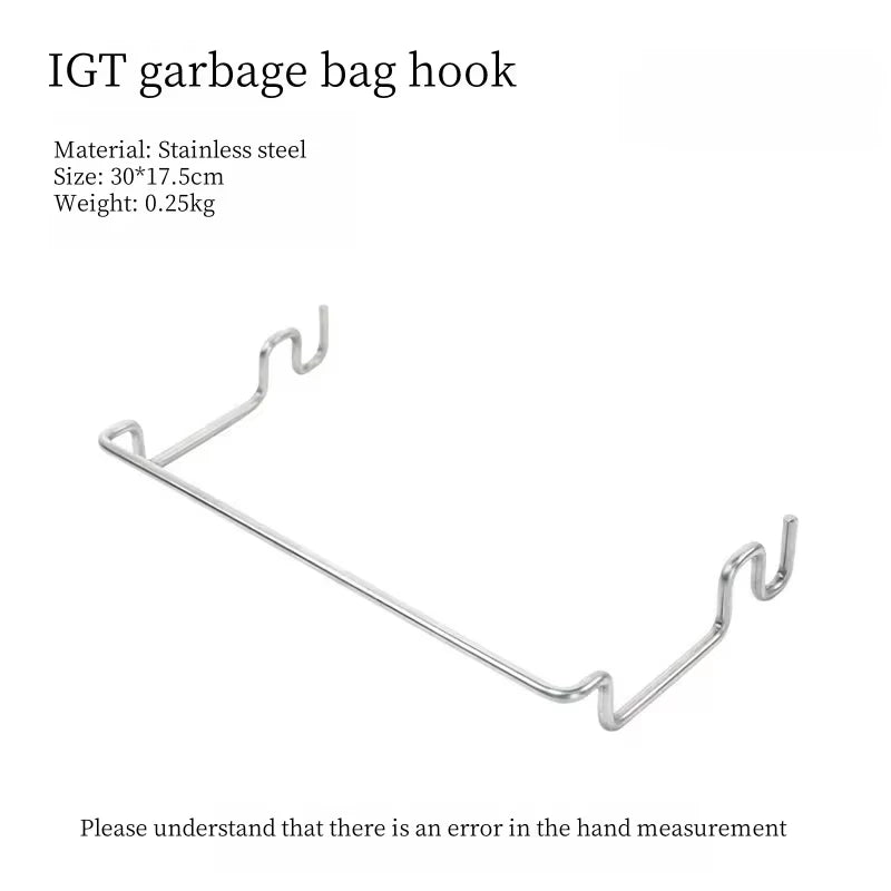 Camping IGT Table Accessories Stainless Steel Hanging Rack 0.5 Unit Shelf Garbage Bag Hook Table Side Hanger Paper Towel Rack