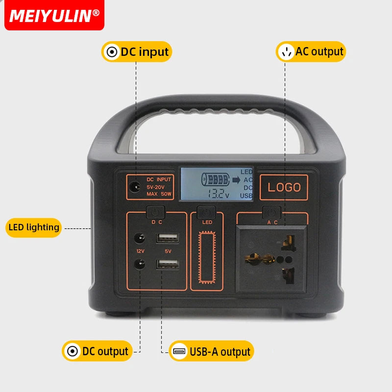 100W Portable LiFePO4 Power Station 24000mAh 220V 110V Solar Generator USB DC AC External Auxiliary Battery for Outdoor Camping