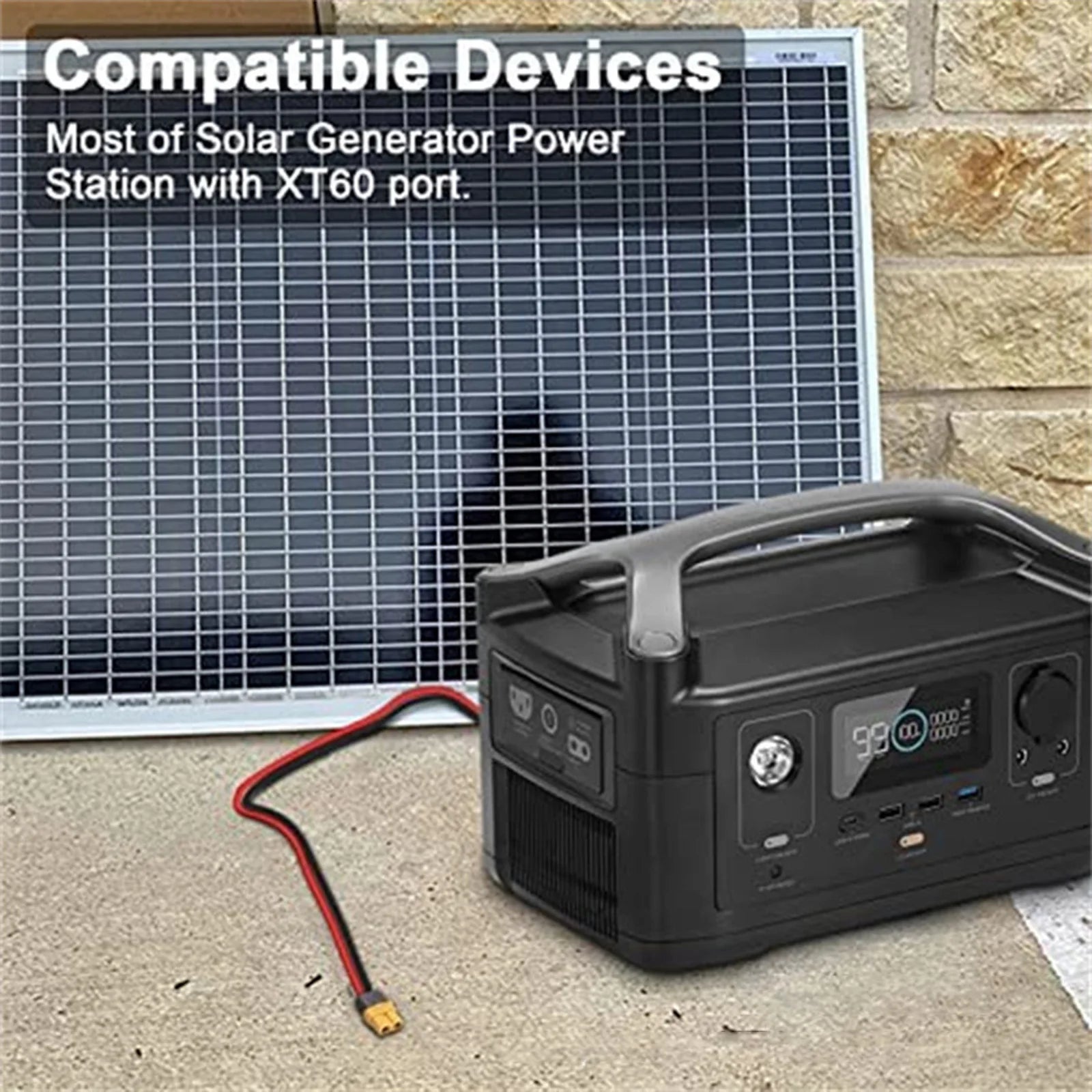 XT60 Series 12AWG Female Solar Panel Connection Cable Charging Cable Solar Generator Portable Power Station Parts