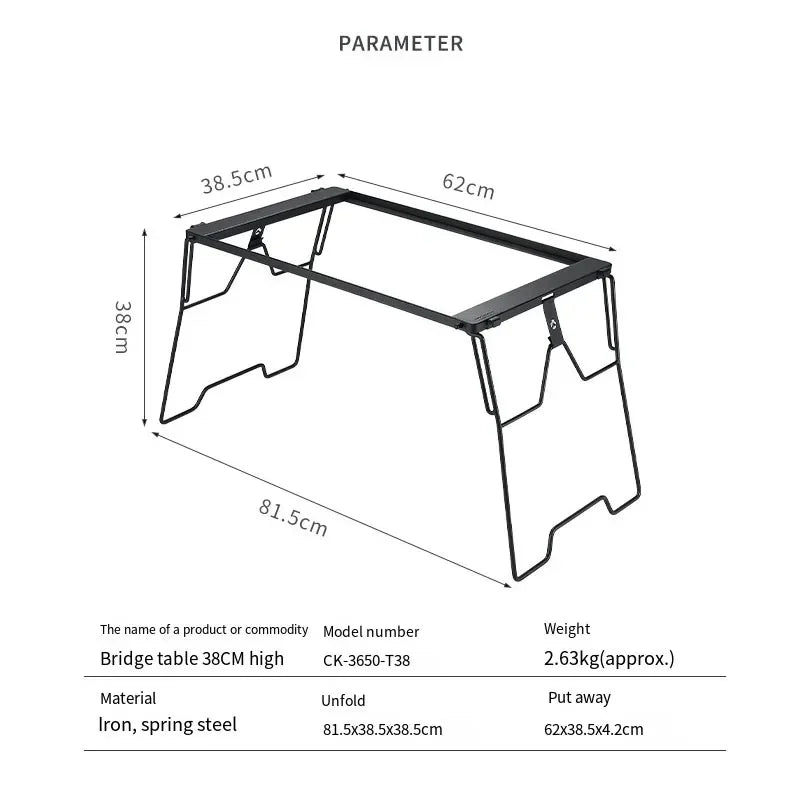 CAMPINGMOON CK-3650 Bridge Table Picnic Set Tactical IGT Table Camping Table Lightweight Portable for  Outdoor Folding Picnic