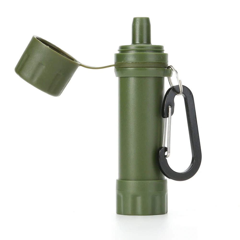 Outdoor Drinking Water Filtration Purifier Emergency Life Portable Survival Water Filter with Straw Camping Water Filtering Tool