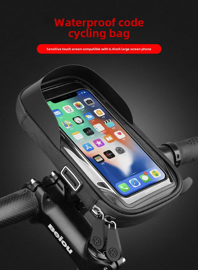 Multifunctional Phone Holder Bag Takeaway Touch Screen Bag Waterproof Bicycle Bag Shockproof Motorcycle Riding Navigation Bra...